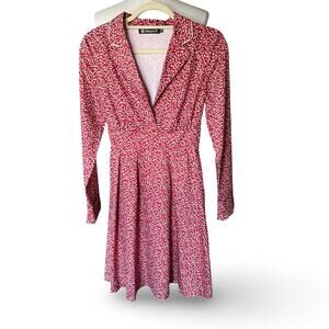Pretty  Allegra K Burgundy Floral Dress, XS.